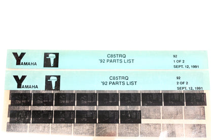 OEM Yamaha LB024-54 1992 C85TRQ Parts List Microfiche Lot