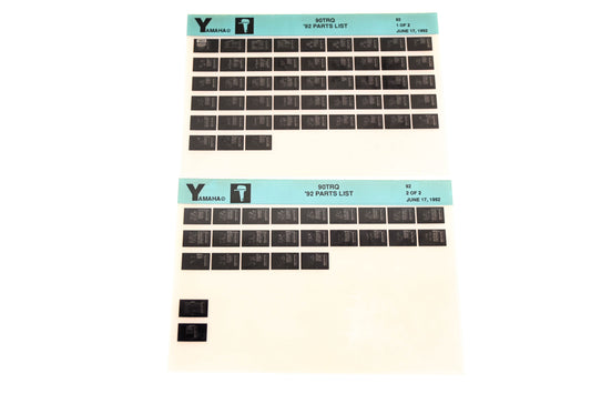 OEM Yamaha LB024-55 1992 90TRQ Parts List Microfiche Lot