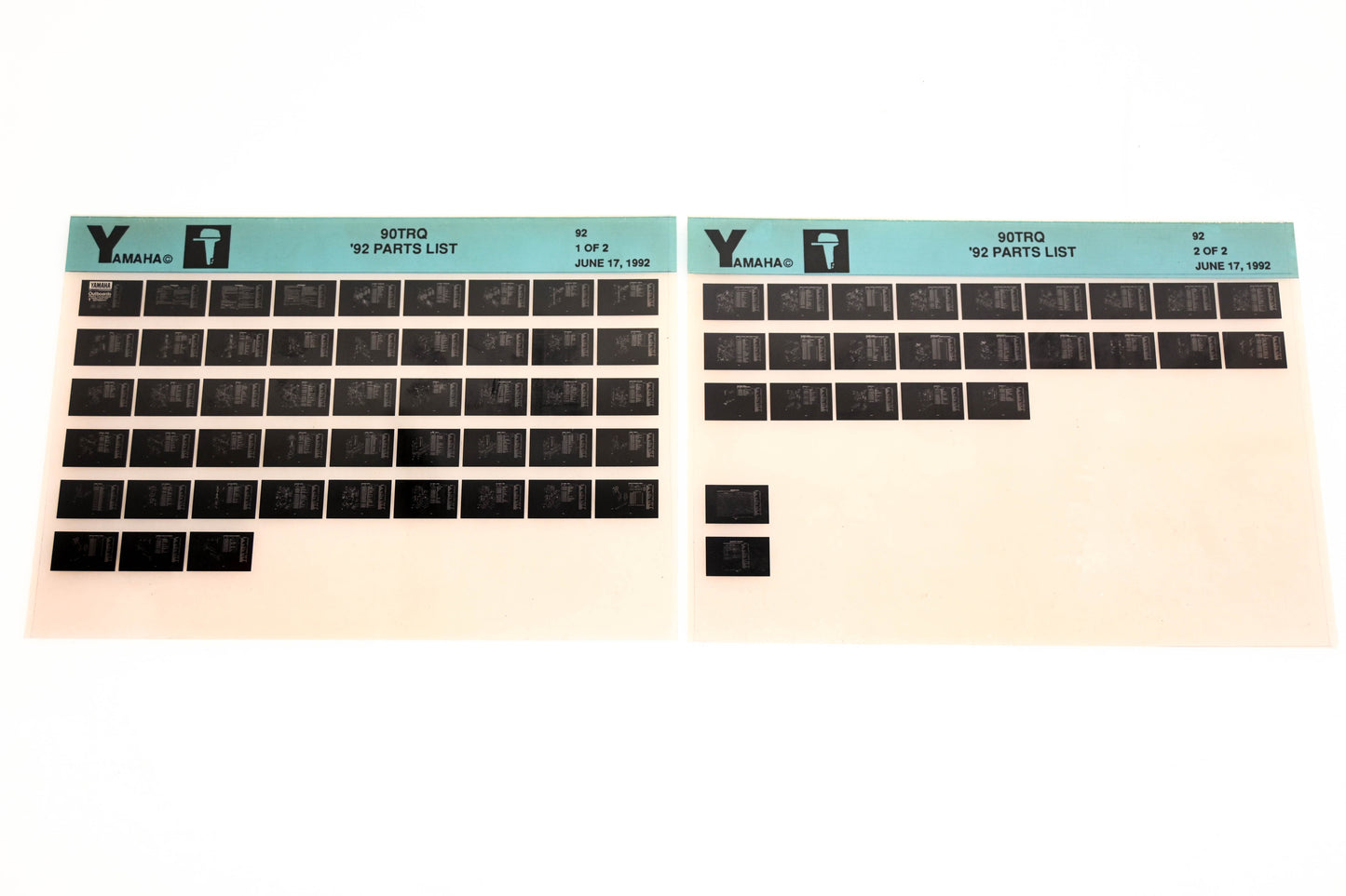 OEM Yamaha LB024-55 1992 90TRQ Parts List Microfiche Lot