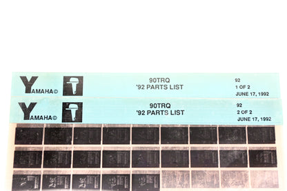 OEM Yamaha LB024-55 1992 90TRQ Parts List Microfiche Lot