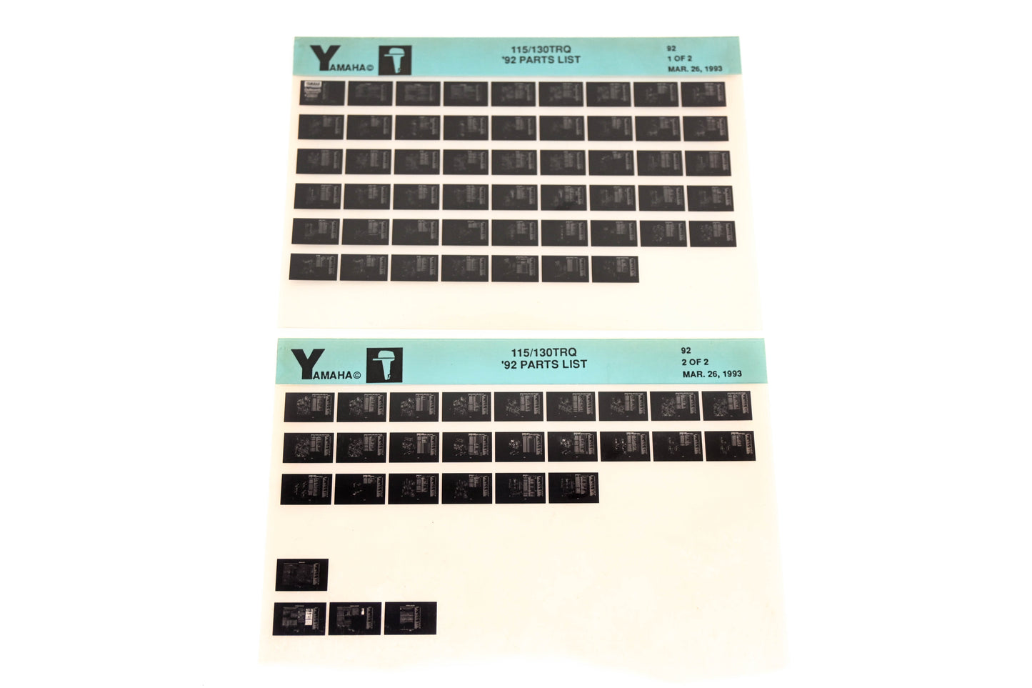 OEM Yamaha LB024-56 1992 115/130TRQ Parts List Microfiche Lot