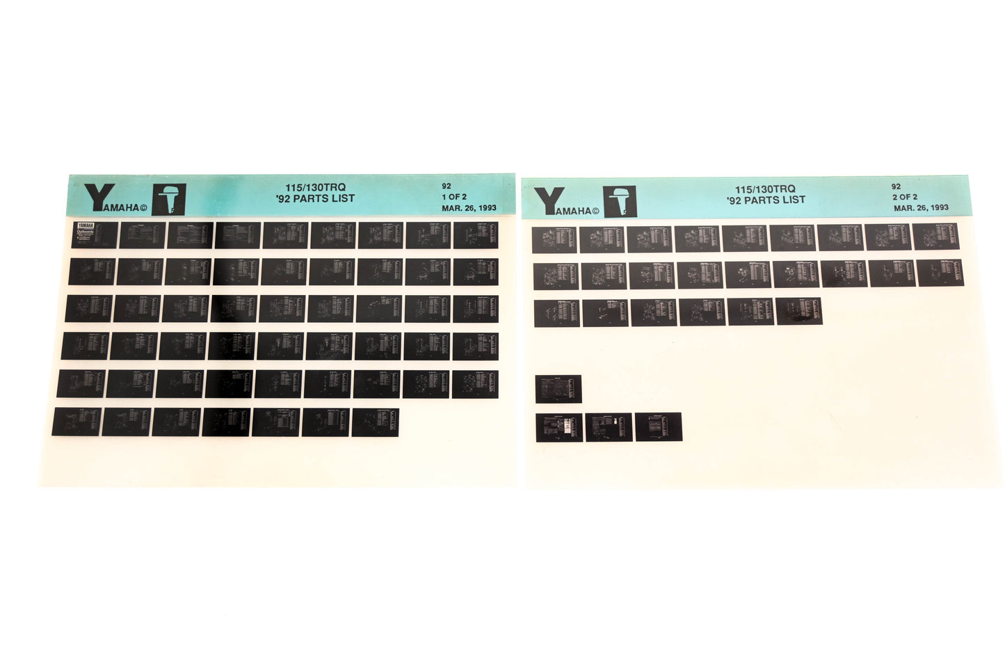 OEM Yamaha LB024-56 1992 115/130TRQ Parts List Microfiche Lot