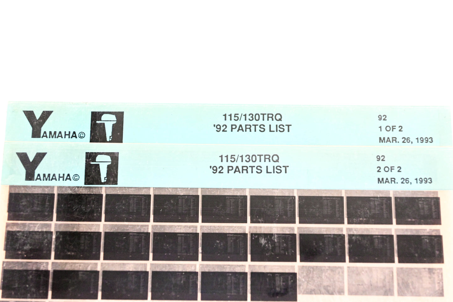 OEM Yamaha LB024-56 1992 115/130TRQ Parts List Microfiche Lot