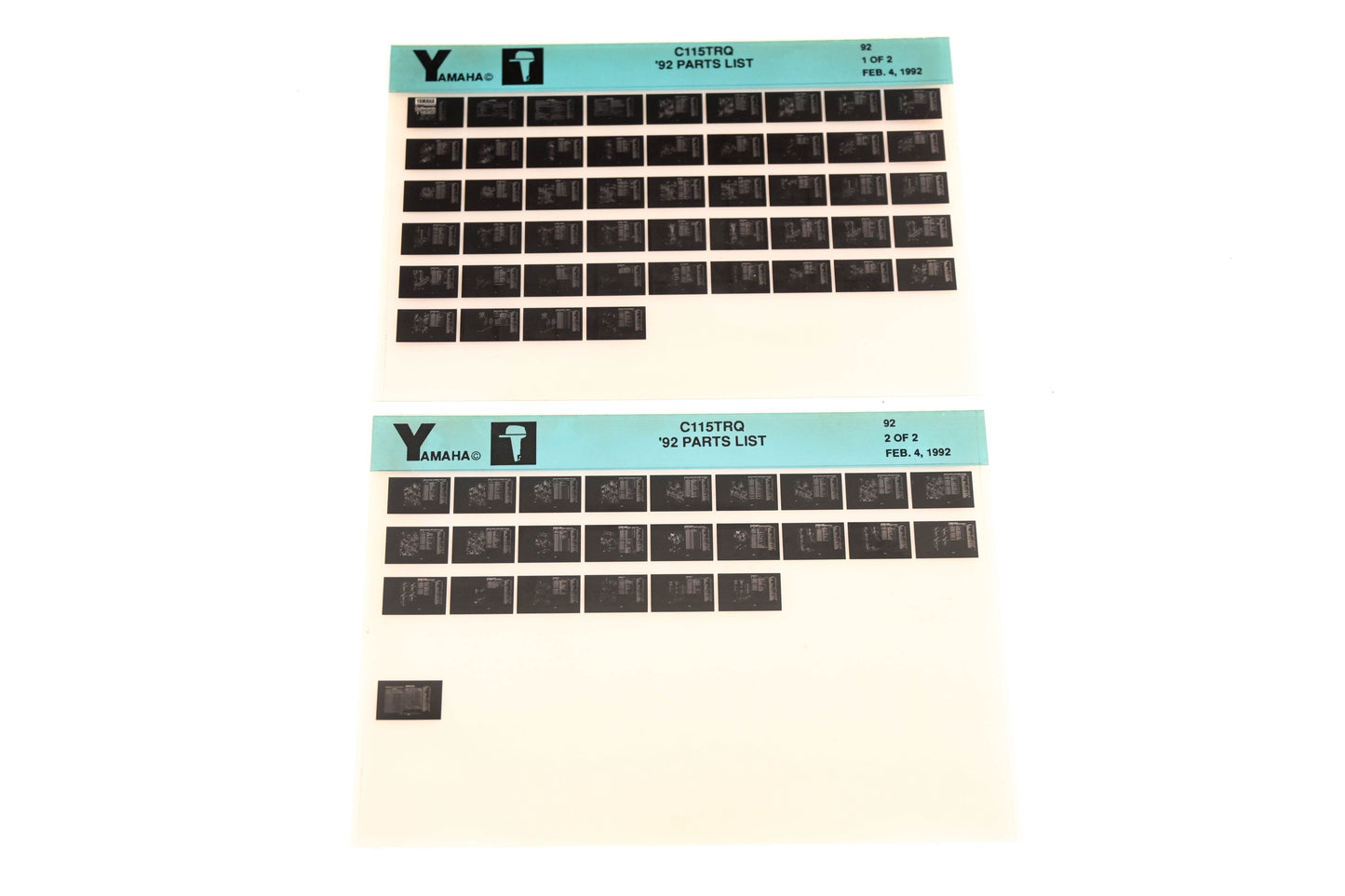 OEM Yamaha LB024-57 1992 C115TRQ Parts List Microfiche Lot