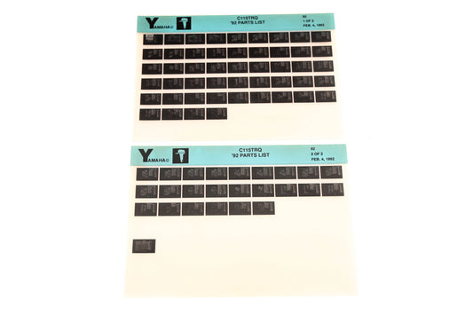 OEM Yamaha LB024-57 1992 C115TRQ Parts List Microfiche Lot