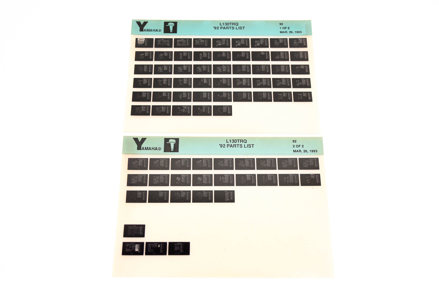 OEM Yamaha LB024-58 1992 L130TRQ Parts List Microfiche Lot