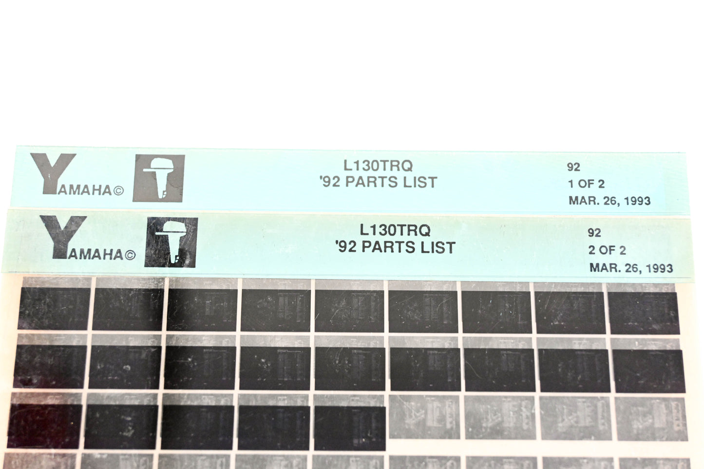 OEM Yamaha LB024-58 1992 L130TRQ Parts List Microfiche Lot