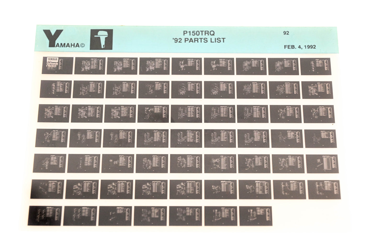 OEM Yamaha LB024-59 1992 P150TRQ Parts List Microfiche