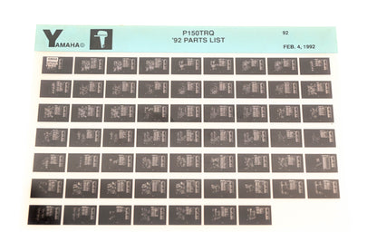 OEM Yamaha LB024-59 1992 P150TRQ Parts List Microfiche
