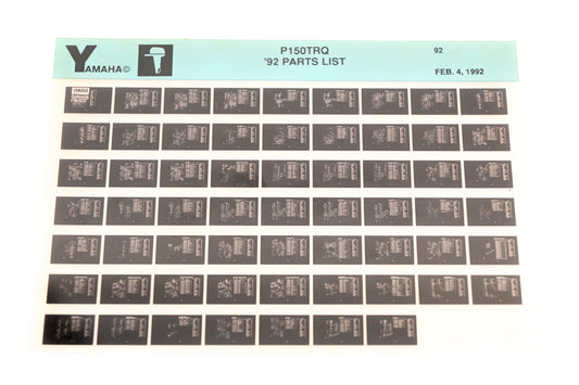OEM Yamaha LB024-59 1992 P150TRQ Parts List Microfiche