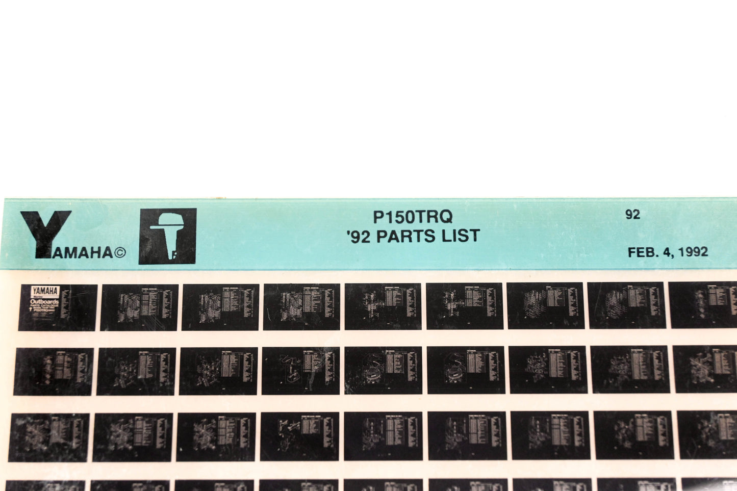 OEM Yamaha LB024-59 1992 P150TRQ Parts List Microfiche