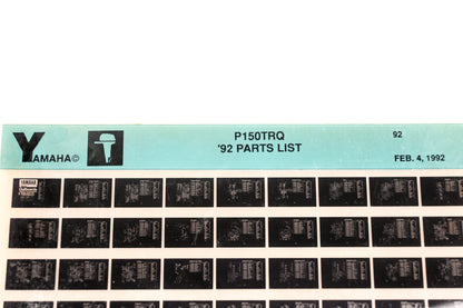 OEM Yamaha LB024-59 1992 P150TRQ Parts List Microfiche