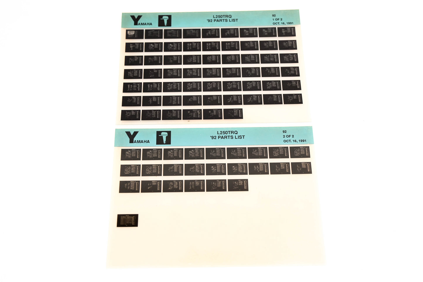 OEM Yamaha LB024-60 1992 L250TRQ Parts List Microfiche Lot