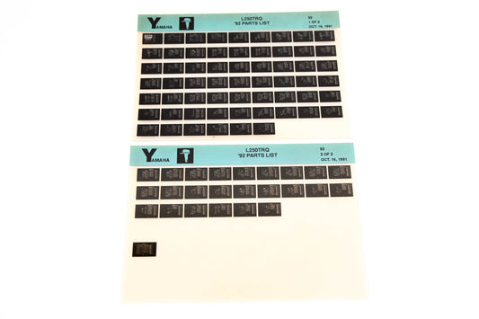 OEM Yamaha LB024-60 1992 L250TRQ Parts List Microfiche Lot