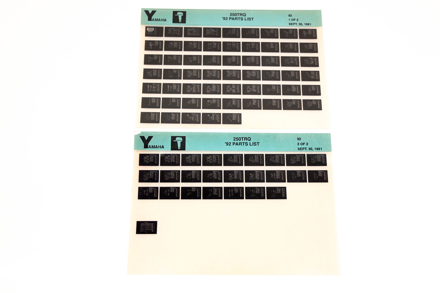 OEM Yamaha LB024-61 1992 250TRQ Parts List Microfiche Lot