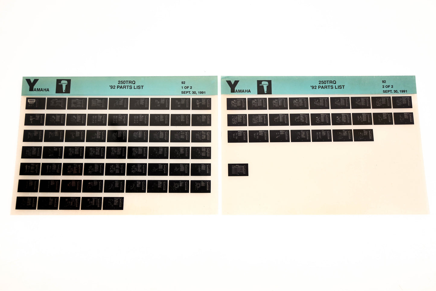 OEM Yamaha LB024-61 1992 250TRQ Parts List Microfiche Lot
