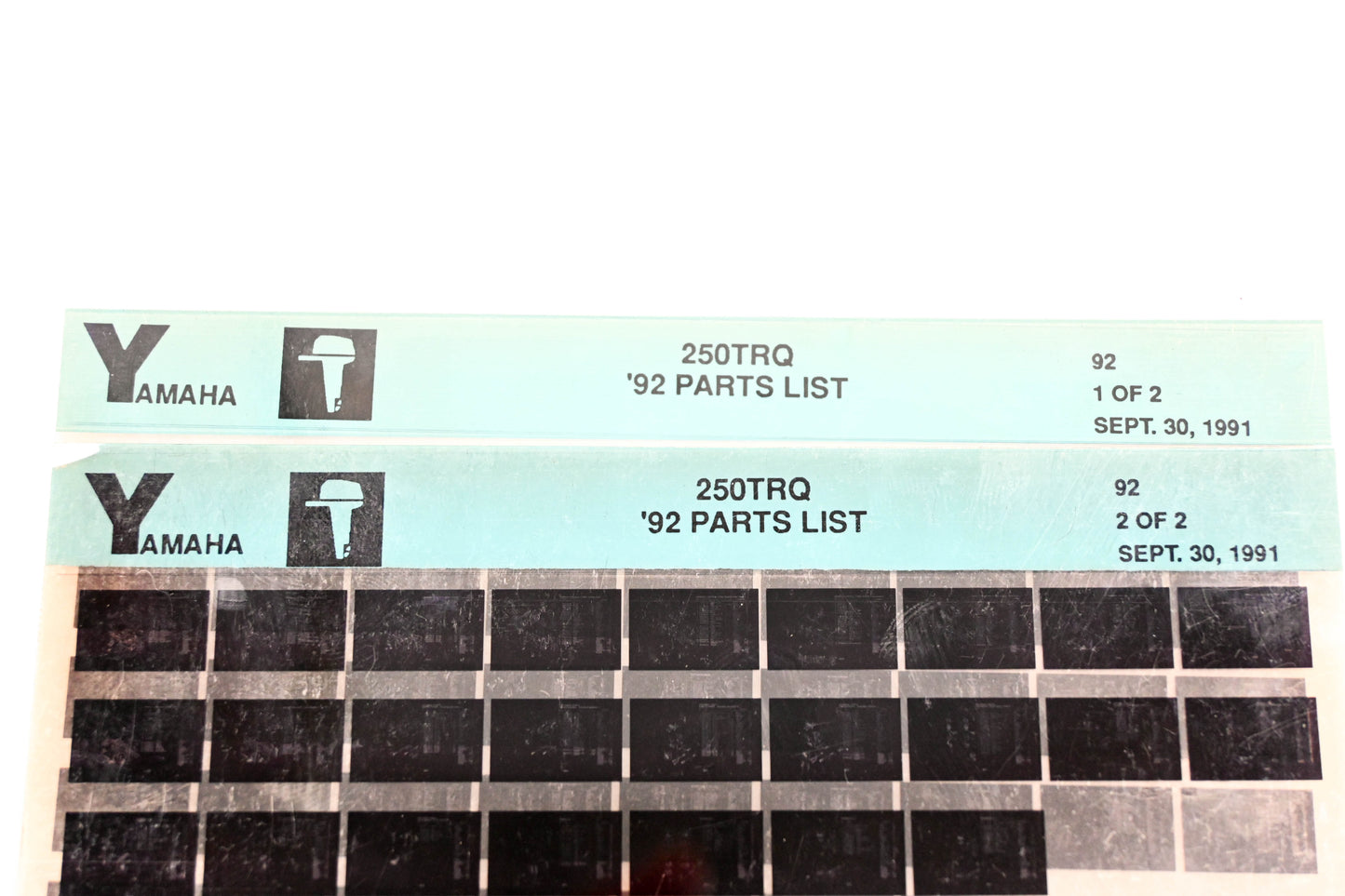 OEM Yamaha LB024-61 1992 250TRQ Parts List Microfiche Lot