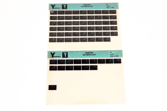 OEM Yamaha LB024-62 1992 P200TRQ Parts List Microfiche Lot