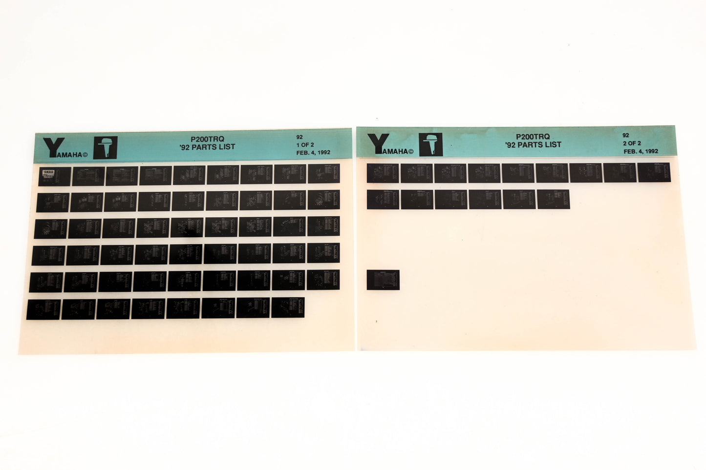 OEM Yamaha LB024-62 1992 P200TRQ Parts List Microfiche Lot