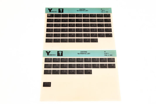 OEM Yamaha LB024-63 1992 225TRQ Parts List Microfiche Lot