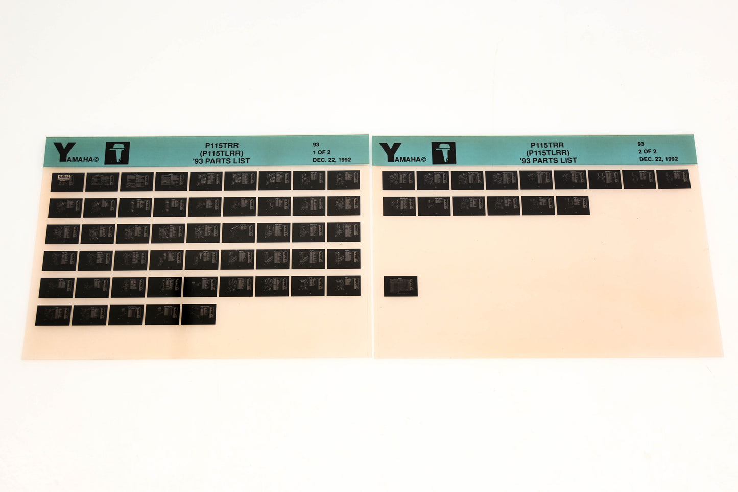 OEM Yamaha YN005-20 1993 P115TRR(P115TLRR) Parts List Microfiche Lot
