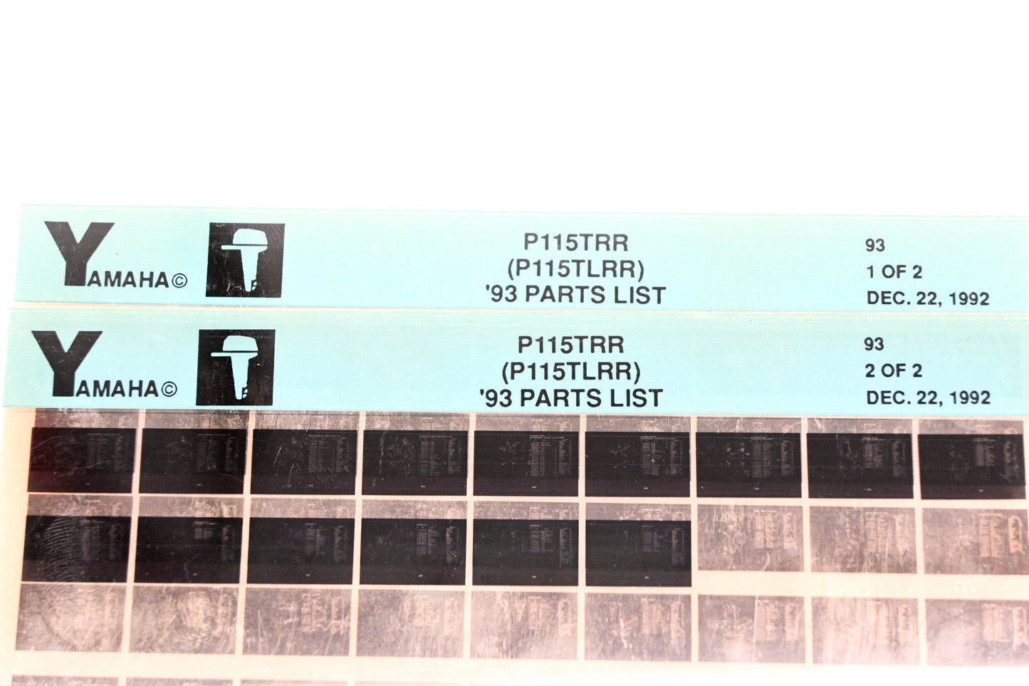 OEM Yamaha YN005-20 1993 P115TRR(P115TLRR) Parts List Microfiche Lot