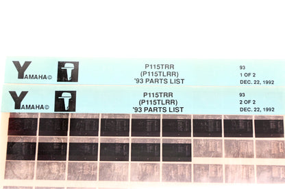 OEM Yamaha YN005-20 1993 P115TRR(P115TLRR) Parts List Microfiche Lot