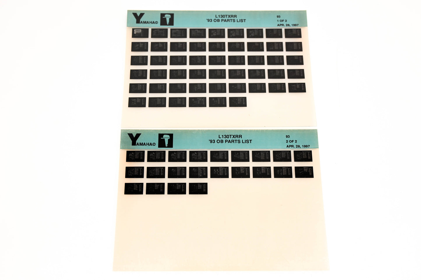 OEM Yamaha YN005-21 1993 L130TXRR Outboard Parts List Microfiche Lot