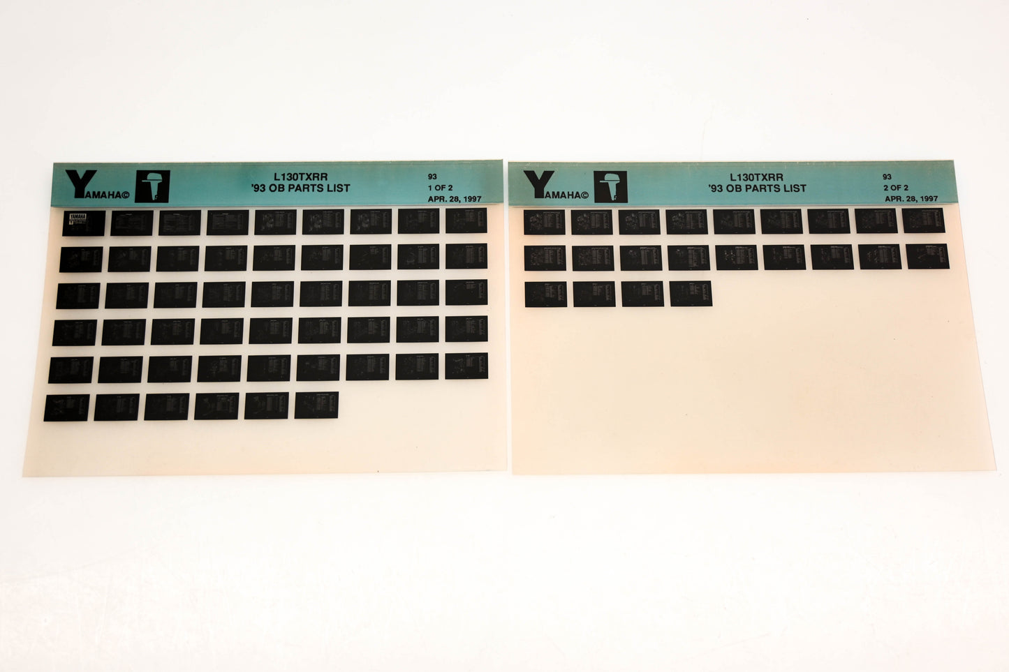 OEM Yamaha YN005-21 1993 L130TXRR Outboard Parts List Microfiche Lot