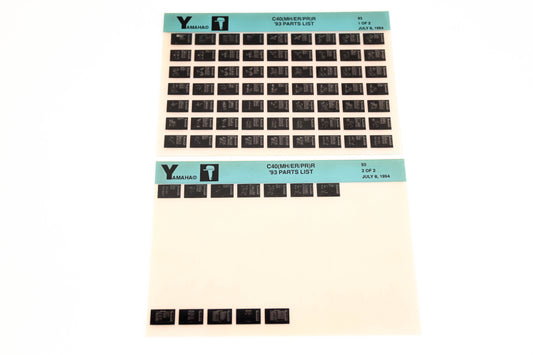 OEM Yamaha YN005-22 1993 C40(MH/ER/PR)R Parts List Microfiche Lot