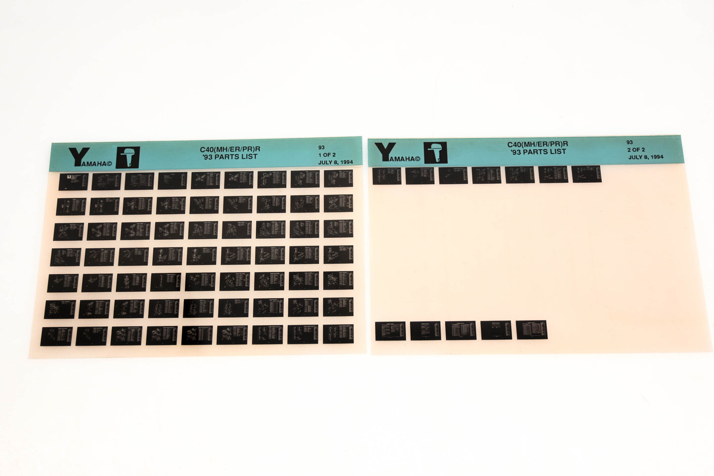 OEM Yamaha YN005-22 1993 C40(MH/ER/PR)R Parts List Microfiche Lot