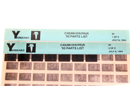 OEM Yamaha YN005-22 1993 C40(MH/ER/PR)R Parts List Microfiche Lot