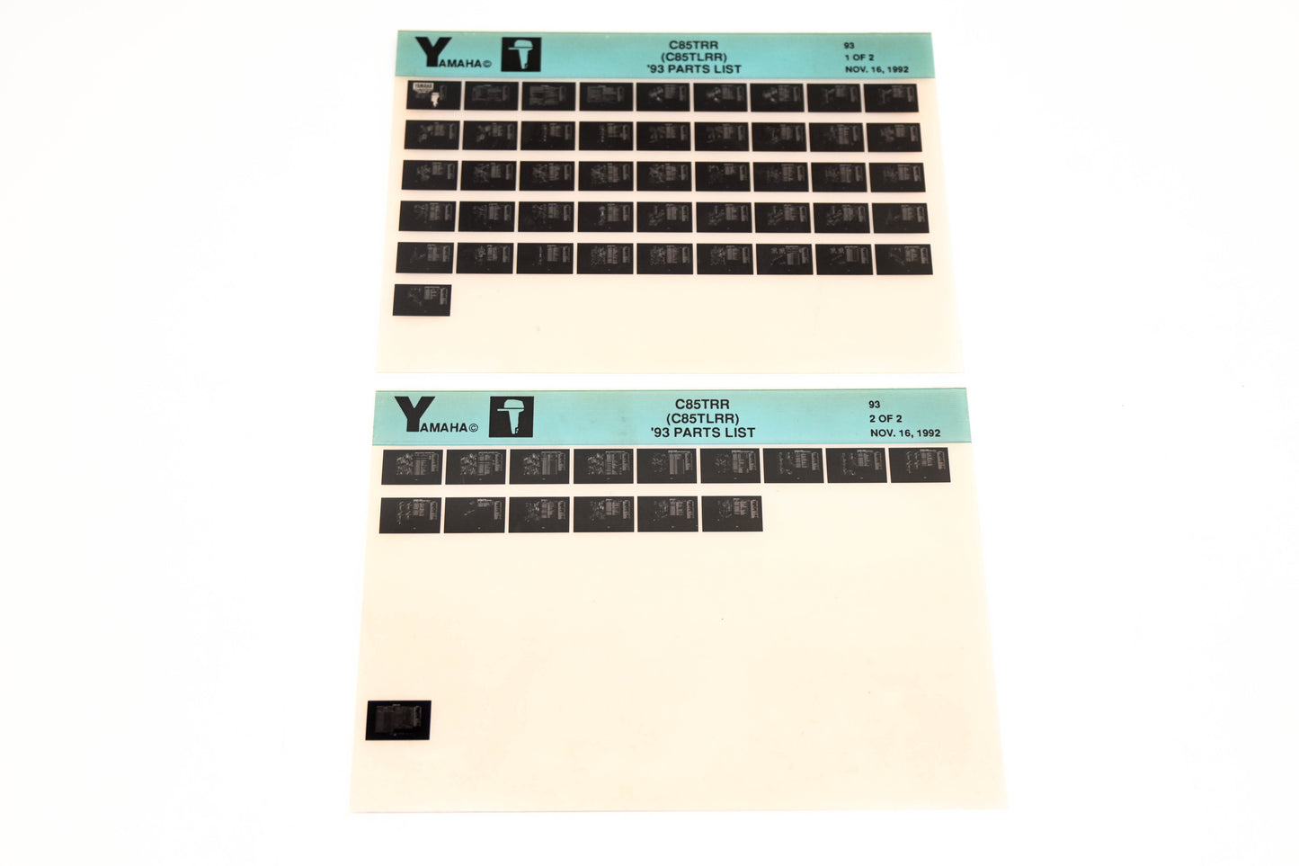 OEM Yamaha YN005-24 1993 C85TRR (CTLRR) Parts List Microfiche Lot