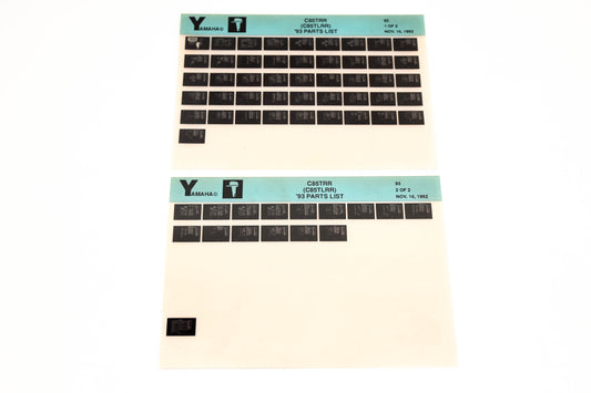 OEM Yamaha YN005-24 1993 C85TRR (CTLRR) Parts List Microfiche Lot