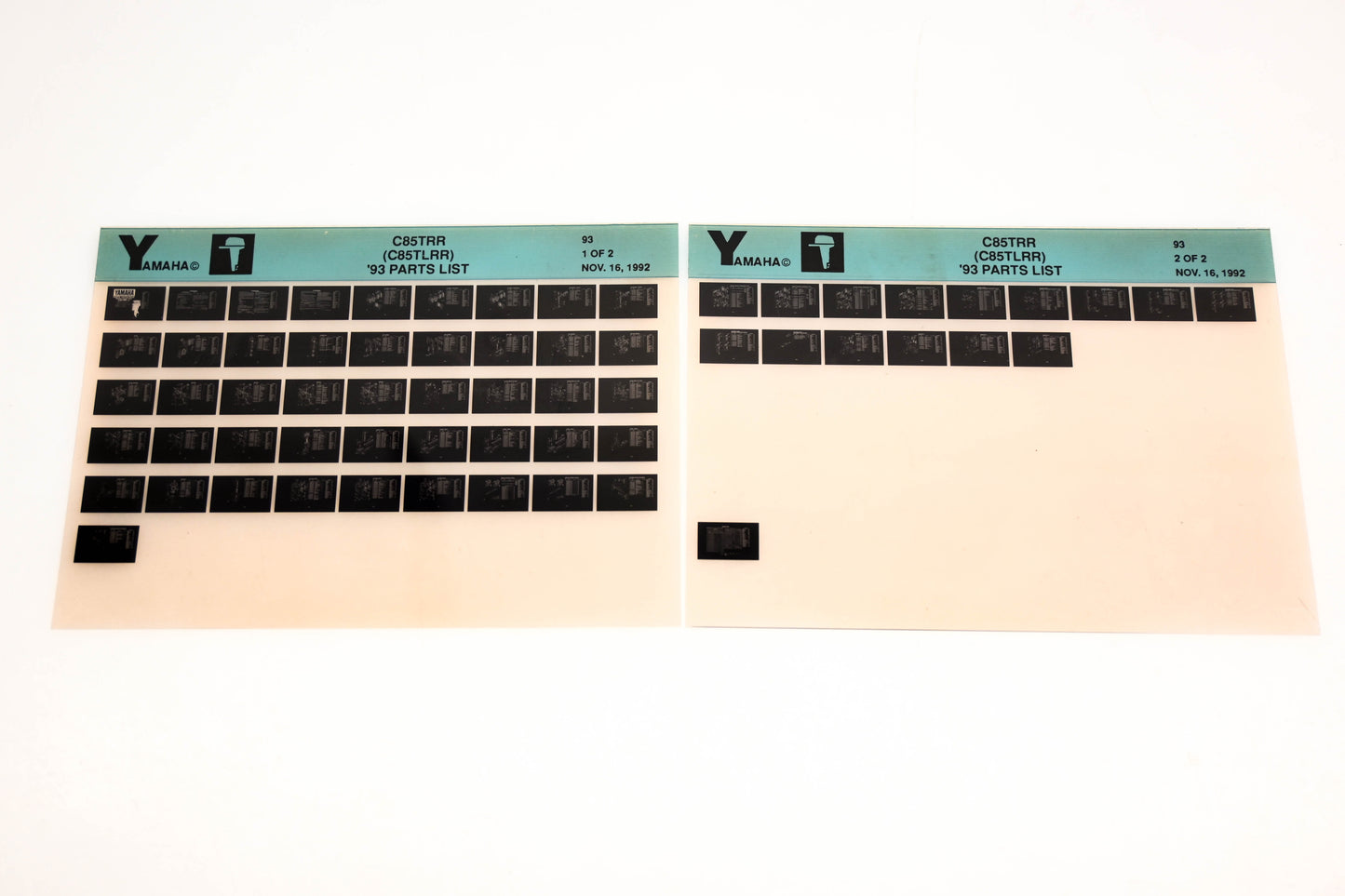OEM Yamaha YN005-24 1993 C85TRR (CTLRR) Parts List Microfiche Lot