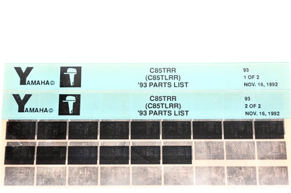 OEM Yamaha YN005-24 1993 C85TRR (CTLRR) Parts List Microfiche Lot