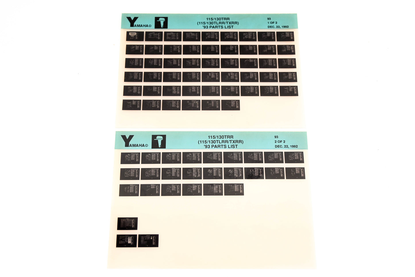 OEM Yamaha YN005-25 1993 115/130TRR (115/130TLRR/TXRR) Parts List Microfiche Lot