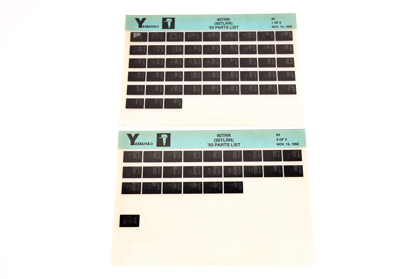 OEM Yamaha YN005-26 1993 90TRR (90TLRR) Parts List Microfiche Lot
