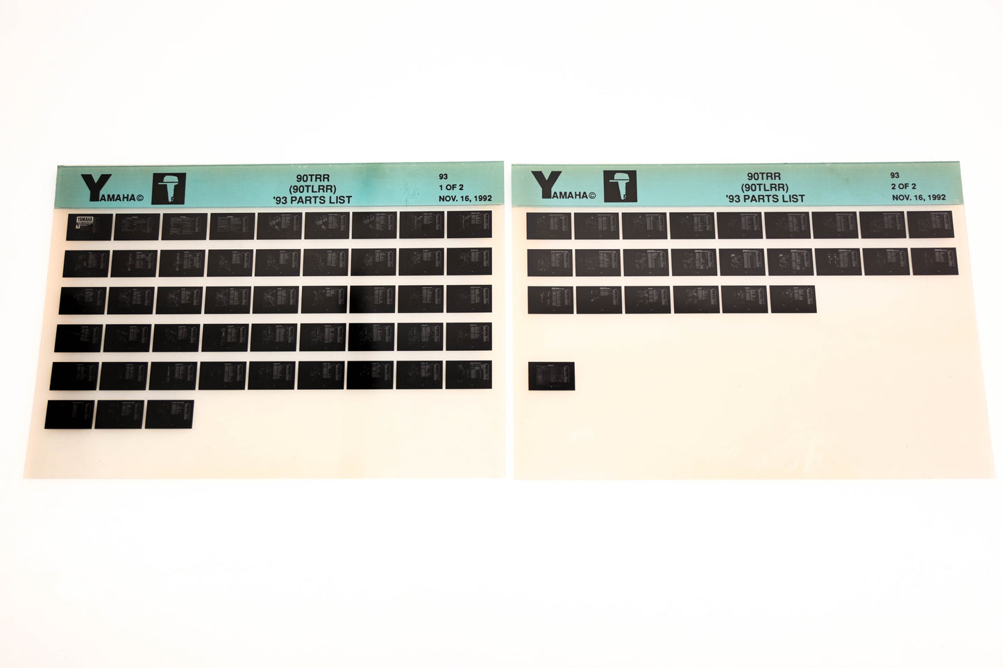 OEM Yamaha YN005-26 1993 90TRR (90TLRR) Parts List Microfiche Lot