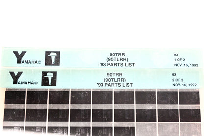 OEM Yamaha YN005-26 1993 90TRR (90TLRR) Parts List Microfiche Lot