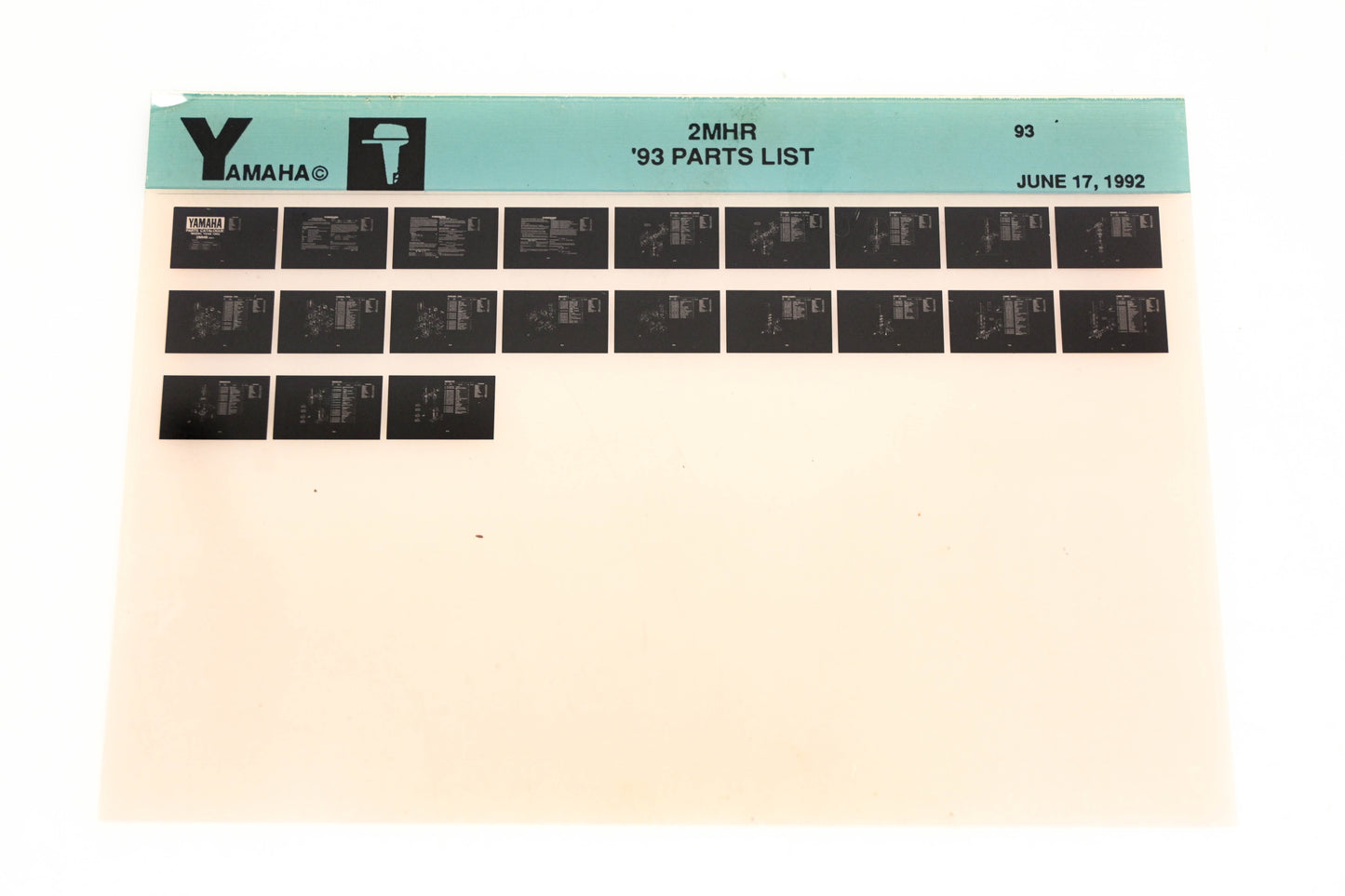 OEM Yamaha YN005-27 1993 2MHR Parts List Microfiche
