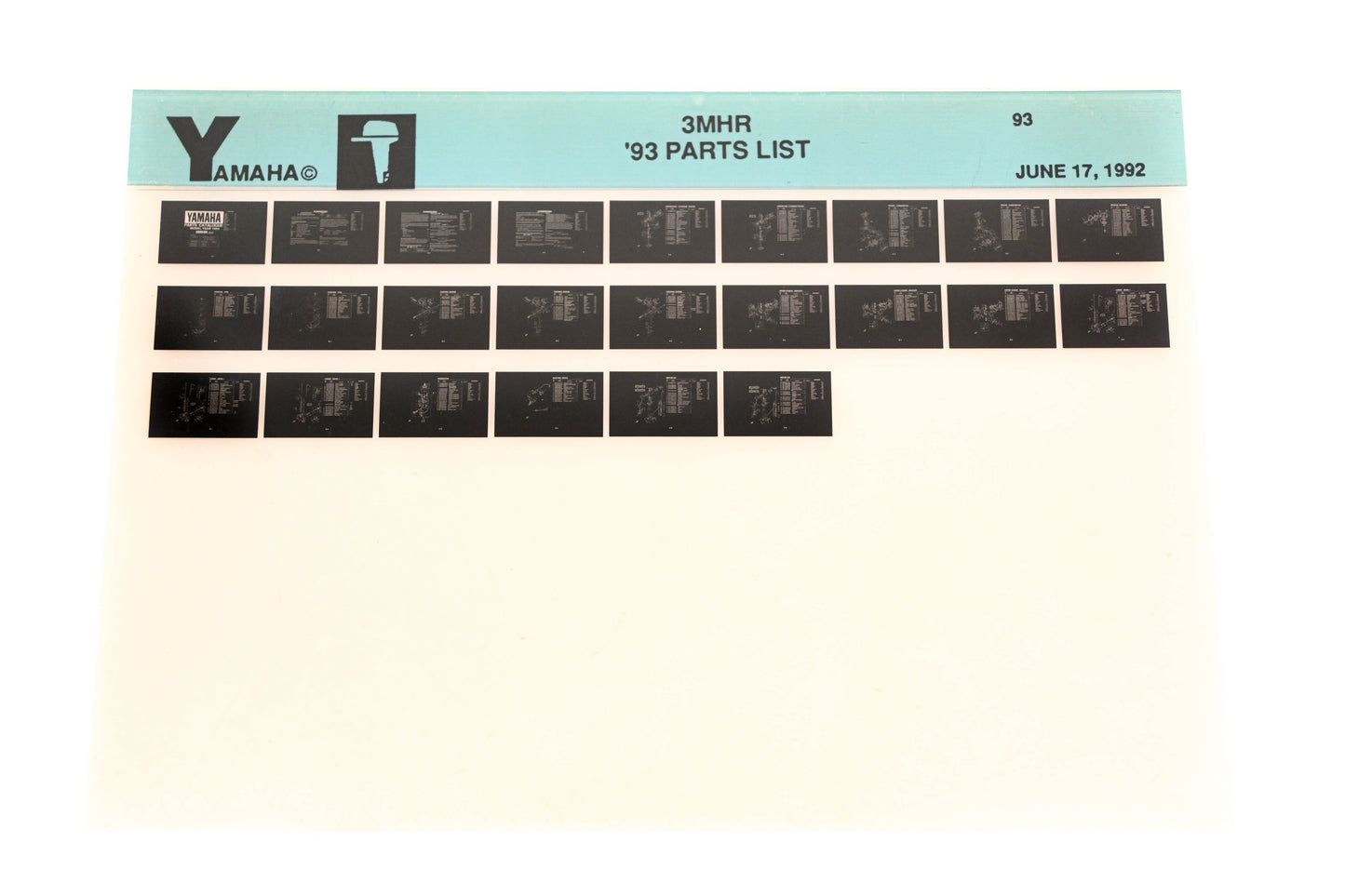 OEM Yamaha YN005-28 1993 3MHR Parts List Microfiche