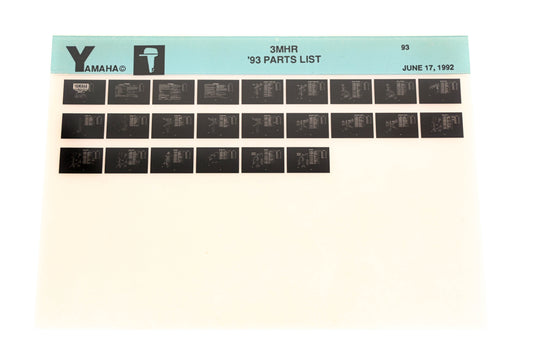 OEM Yamaha YN005-28 1993 3MHR Parts List Microfiche