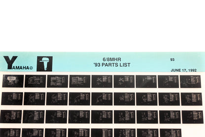 OEM Yamaha YN005-29 1993 6/8MHR Parts List Microfiche