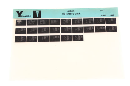 OEM Yamaha YN005-30 1993 4MHR Parts List Microfiche