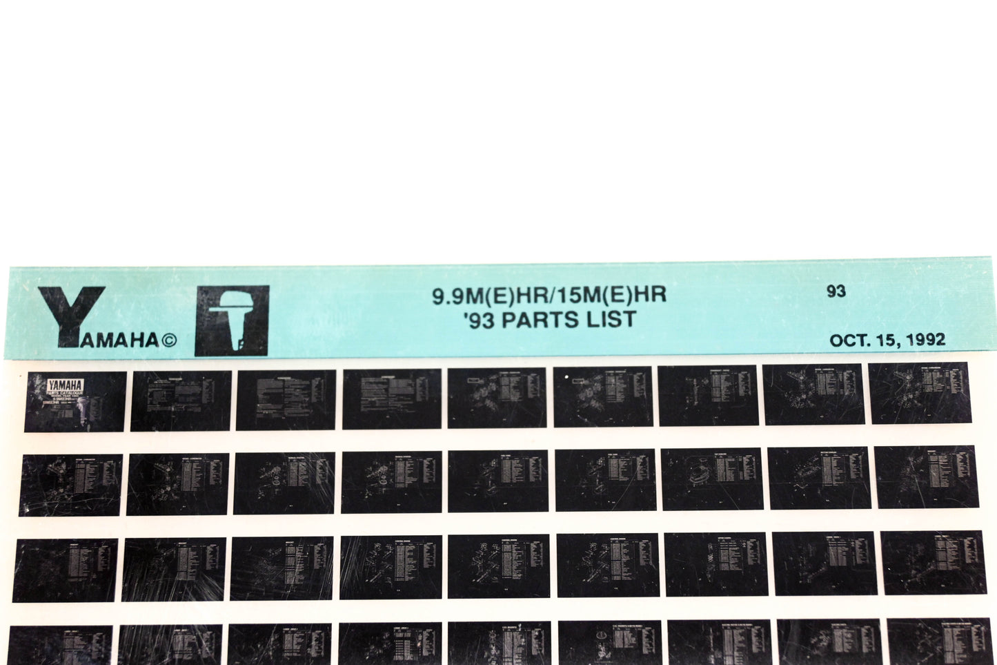 OEM Yamaha YN005-31 1993 9.9M�HR/15M�HR Parts List Microfiche