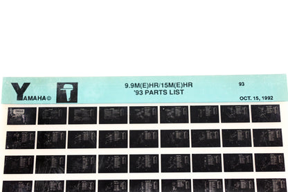 OEM Yamaha YN005-31 1993 9.9M�HR/15M�HR Parts List Microfiche