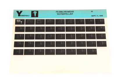 OEM Yamaha YN005-32 1993 F9.9MLHR/MSHR Parts List Microfiche