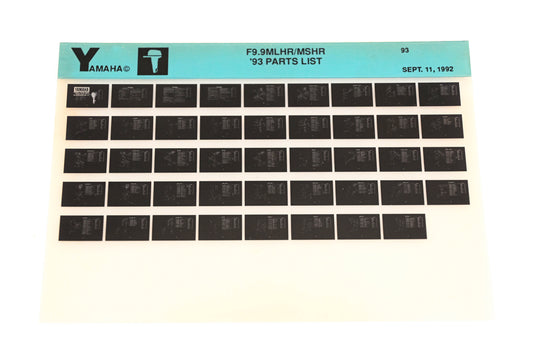 OEM Yamaha YN005-32 1993 F9.9MLHR/MSHR Parts List Microfiche