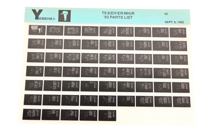 OEM Yamaha YN005-33 1993 T9.9(EH/ER/MH)R Parts List Microfiche